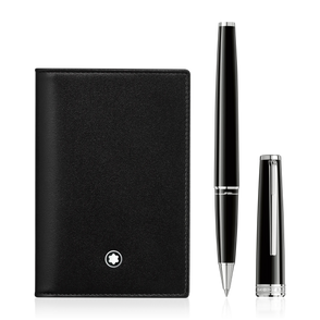 Conjunto com PIX Black Rollerball e Porta-Cartões Meisterstück