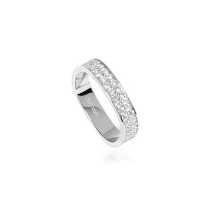Aliança Quadrada Pavé 4 mm