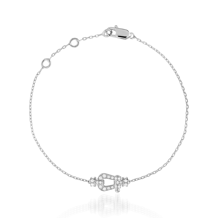 Pulseira Fred Média Force 10 Ouro Branco E Diamantes