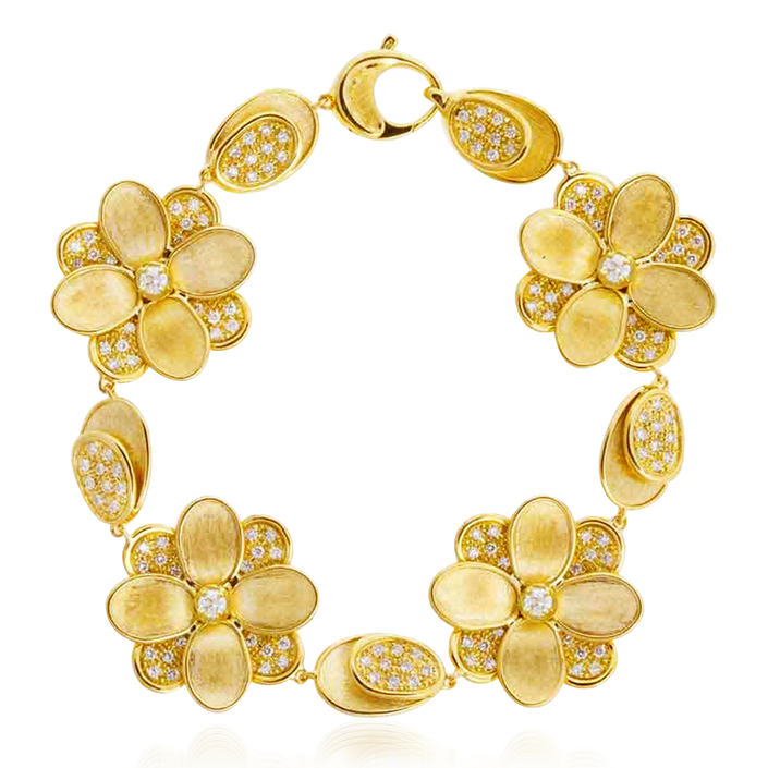 Pulseira Marco Bicego Lunaria Petali Ouro Amarelo E Diamantes