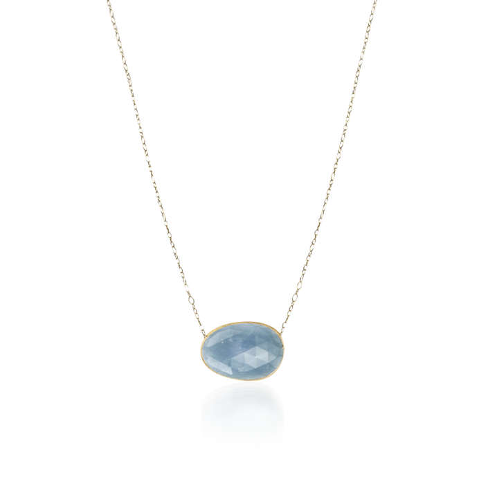 Colar Marco Bicego Lunaria Ouro Amarelo E Água Marinha