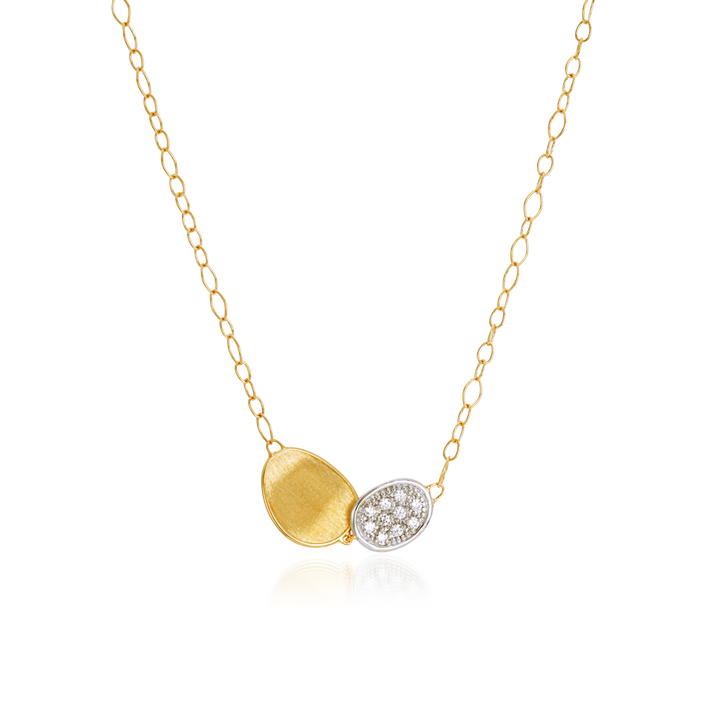 Colar Marco Bicego Lunaria Ouro Amarelo E Branco Com Diamantes