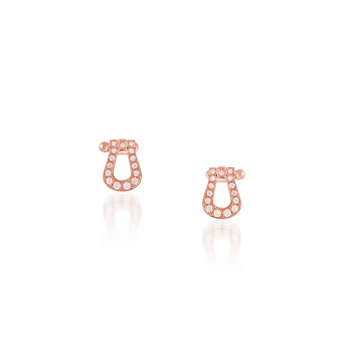 Brincos Fred Force 10 Pequeno Ouro Rosa E Diamantes